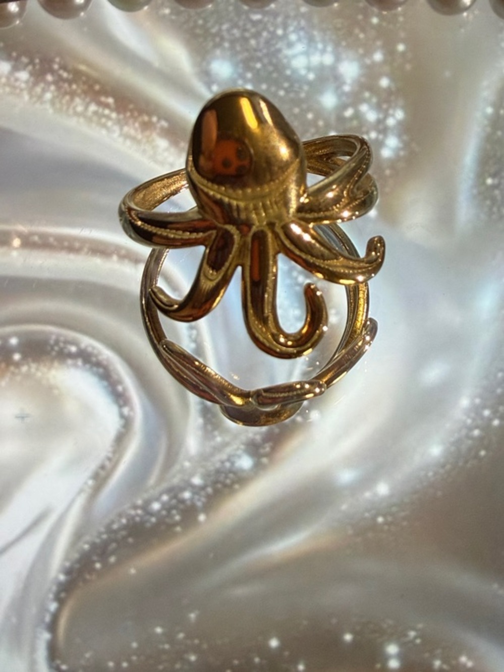 Gold Octopus Statement Ring - Women Accessories